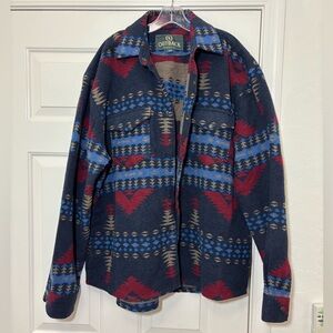 Outback Trading Company Men's XL Elliot Aztec Shirt Jacket Western Wool Blend
